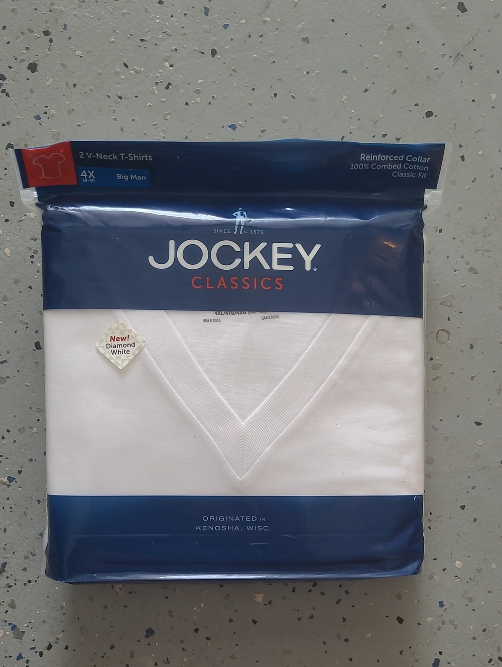 Jockey Classic Big Man 2pk V-Neck T-Shirts 100% Cotton